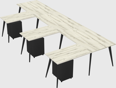 Modern l-shaped office desk