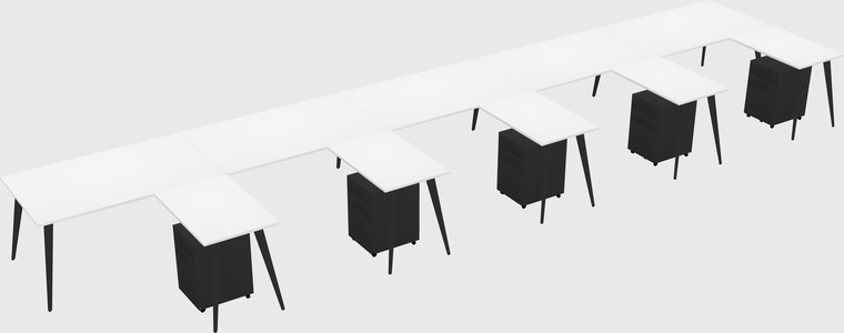Modern l-shaped office desk