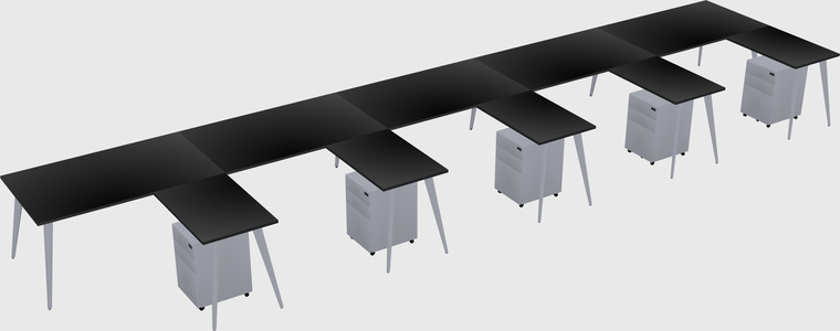 Modern l-shaped office desk
