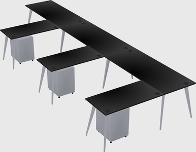 Modern l-shaped office desk