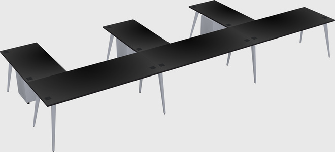 Modern l-shaped office desk