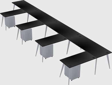 Modern l-shaped office desk