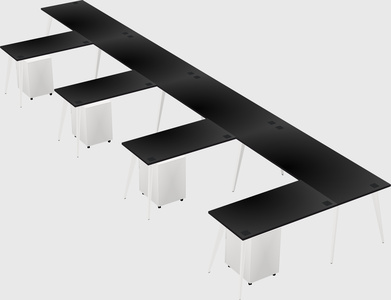 Modern l-shaped office desk