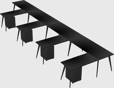 Modern l-shaped office desk