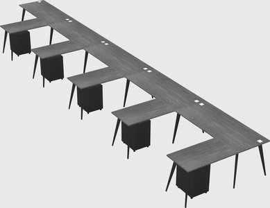 Modern l-shaped office desk
