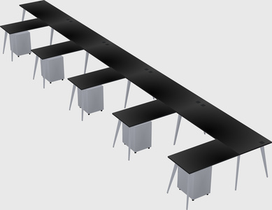 Modern l-shaped office desk