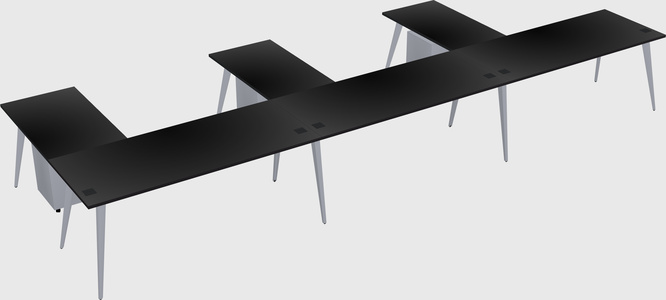 Modern l-shaped office desk