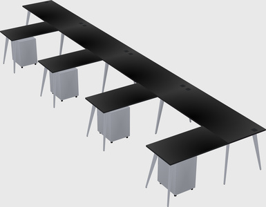 Modern l-shaped office desk