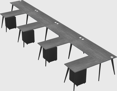Modern l-shaped office desk