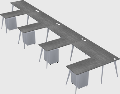 Modern l-shaped office desk