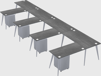 Modern l-shaped office desk