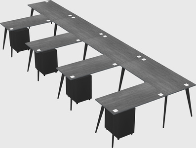 Modern l-shaped office desk