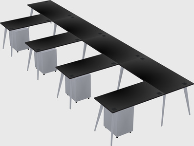 Modern l-shaped office desk