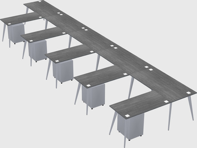 Modern l-shaped office desk
