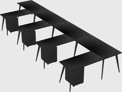 Modern l-shaped office desk