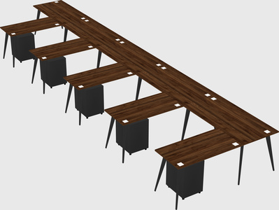 Modern l-shaped office desk