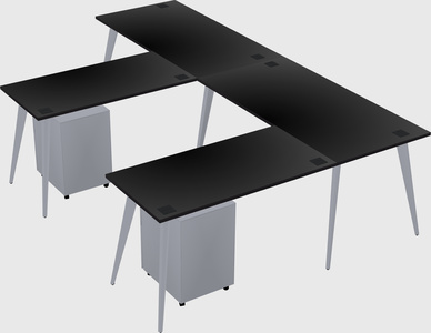 Modern l-shaped office desk