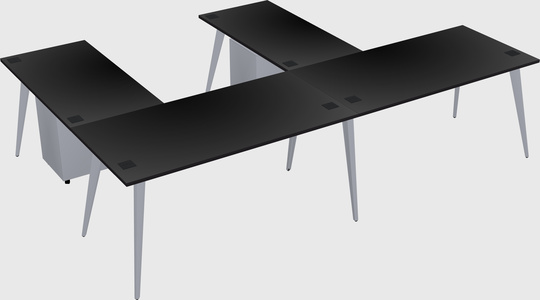 Modern l-shaped office desk