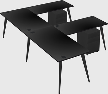 Modern l-shaped office desk
