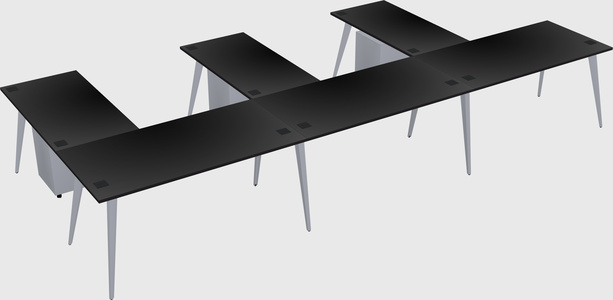 Modern l-shaped office desk