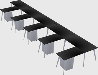 Modern l-shaped office desk