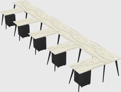 Modern l-shaped office desk
