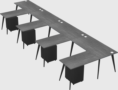 Modern l-shaped office desk