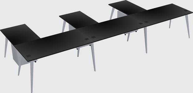 Modern l-shaped office desk