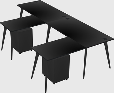 Modern l-shaped office desk