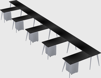 Modern l-shaped office desk