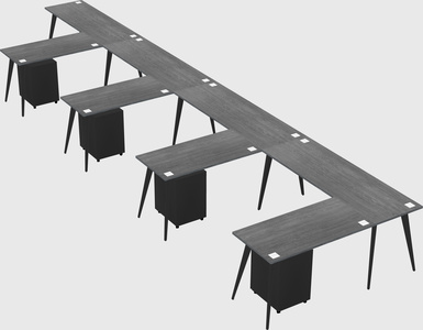 Modern l-shaped office desk
