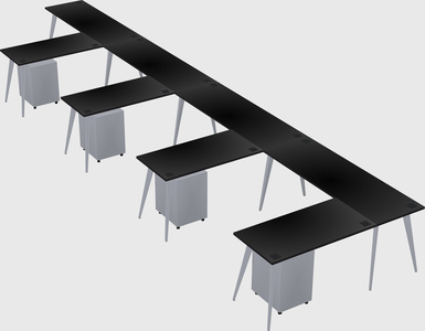 Modern l-shaped office desk