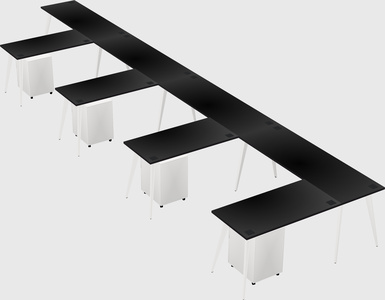 Modern l-shaped office desk