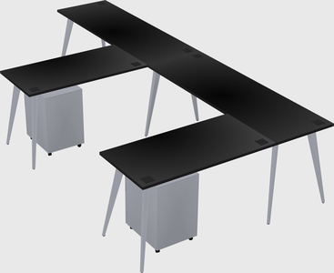Modern l-shaped office desk