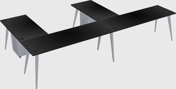 Modern l-shaped office desk