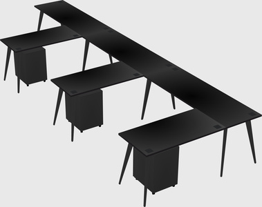 Modern l-shaped office desk