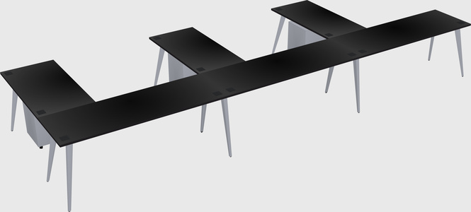 Modern l-shaped office desk