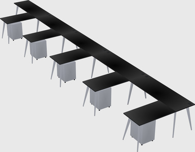 Modern l-shaped office desk