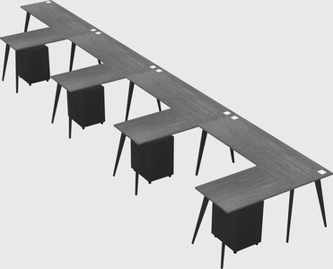 Modern l-shaped office desk
