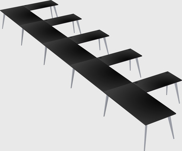 Modern l-shaped office desk