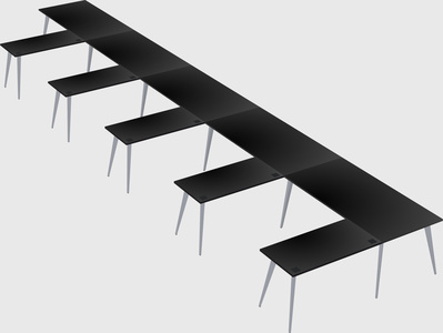 Modern l-shaped office desk