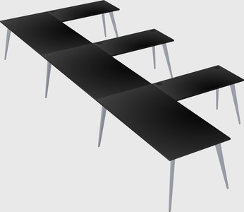 Modern l-shaped office desk