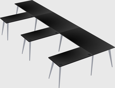 Modern l-shaped office desk