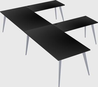 Modern l-shaped office desk