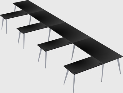 Modern l-shaped office desk