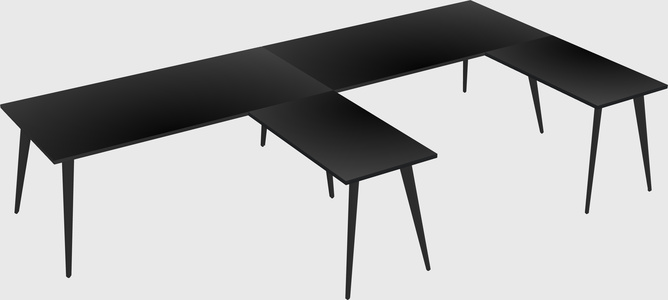 Modern l-shaped office desk