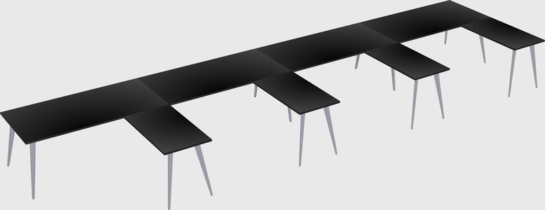 Modern l-shaped office desk