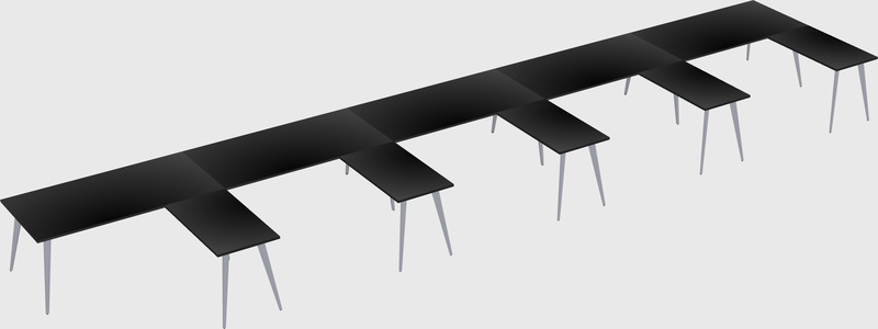 Modern l-shaped office desk