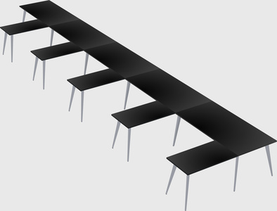 Modern l-shaped office desk