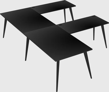 Modern l-shaped office desk